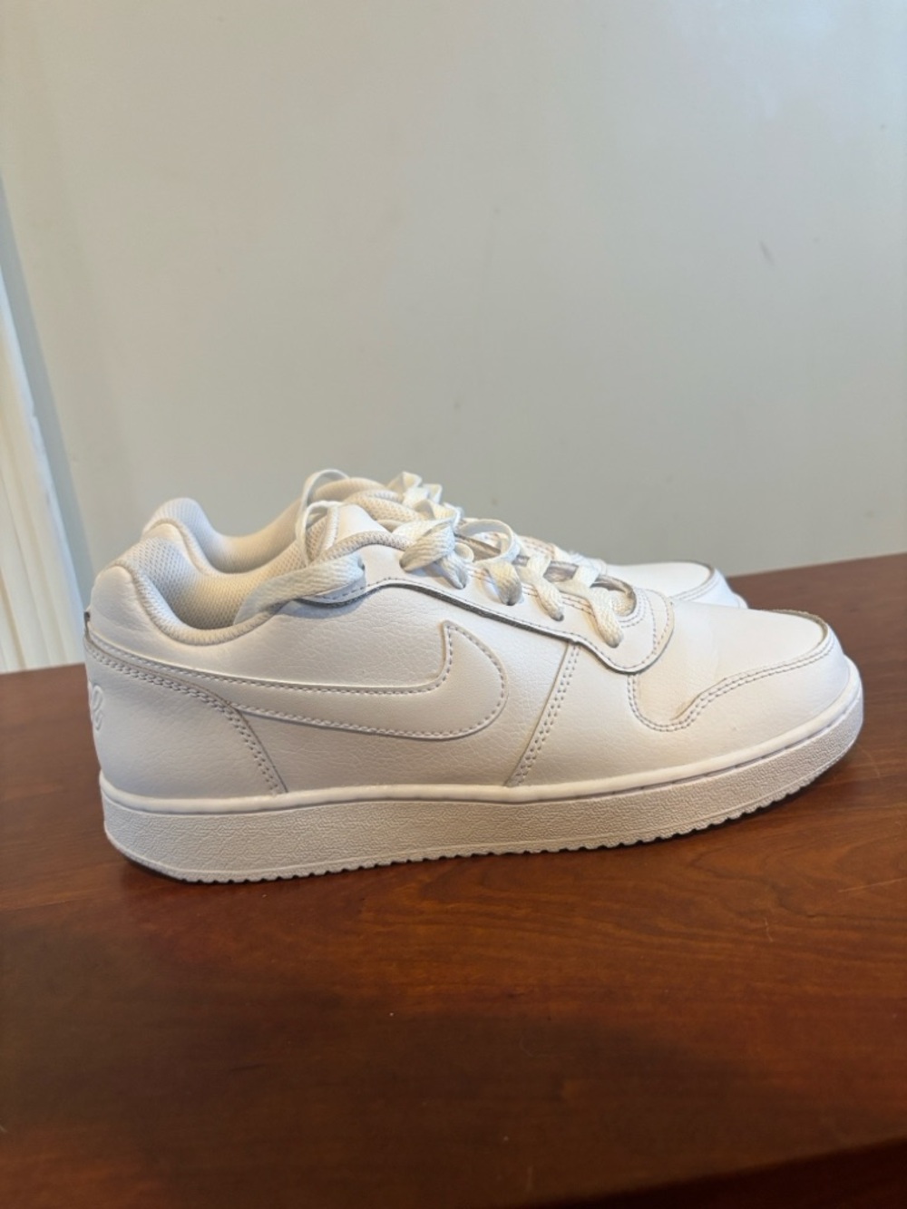 Nike Triple White Ebernon Low-Top Leather Sneakers